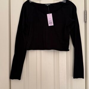 Wild Fable Black V-Neck Top